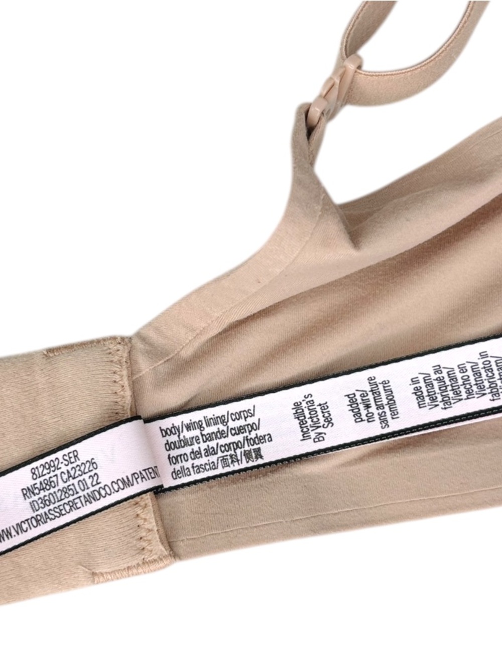 Victoria's Secret Padded No-Wire Bra sz 36DD * Incredible Wireless Beige Nude - Picture 6 of 6